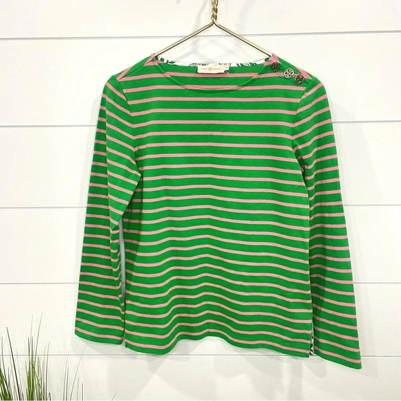 Tory Burch Boat Neck Diver Striped Top Small - Picture 5 of 11